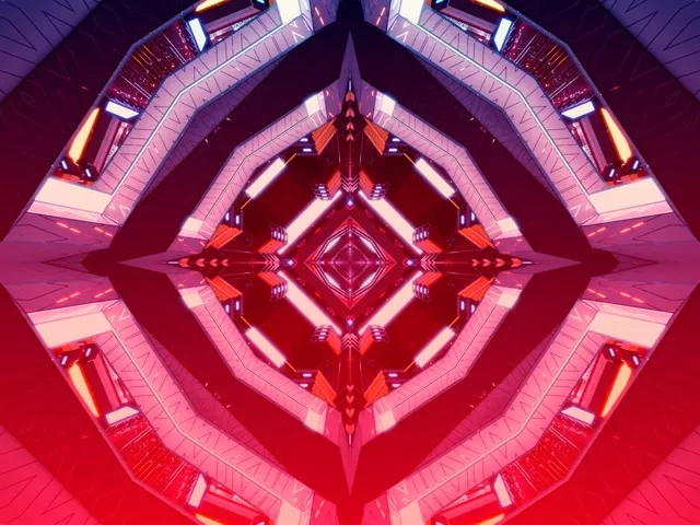 Vj Loop Neon Tunnel Red Diamond Kaleidoscope 4:3 Classic 60fps Screensaver