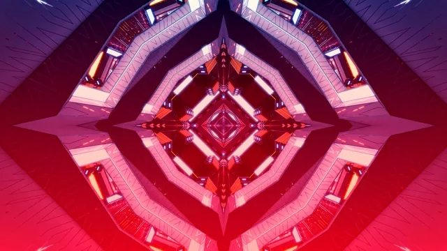 Crimson Sci-Fi Neon Tunnel ეკრანის დამცველი 4K UHD 60fps VJ Clip