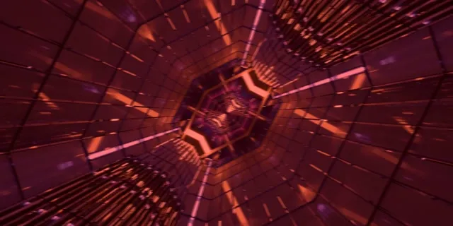 Neon Tunnel Octagon Grid VJ Loop 2:1 Univisium 60fps Screensaver