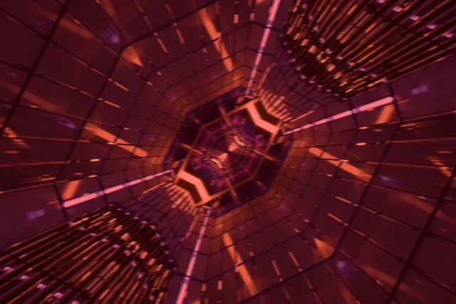 Neon Tunnel Rød Heksagon Rutenett Vj Loop 3:2 surface 60fps skjermsparer