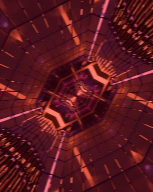 Neon Tunnel Hexagon Vortex VJ Loop 60fps 4:5 Instagram Screensaver