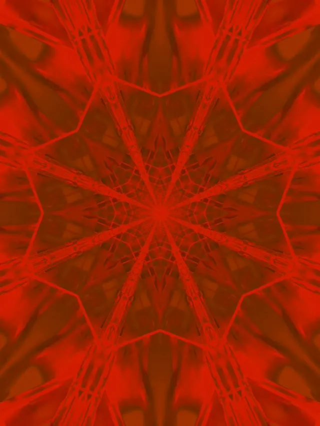 Red Fractal Star Neon Tunnel Vj Loop 3:4 iPad Portrait 60fps Screensaver