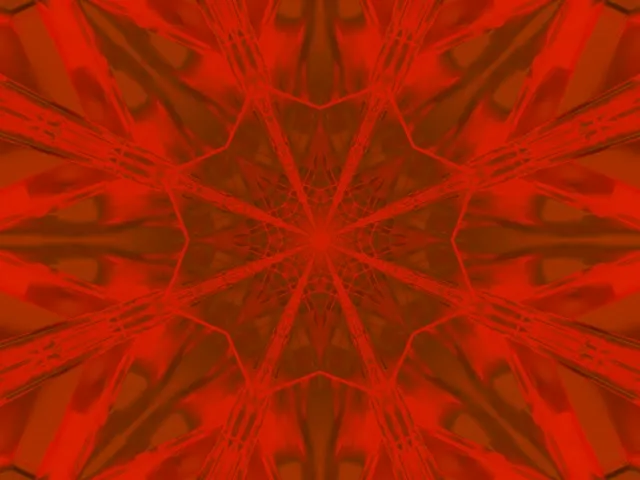 Neon Tunnel Red Star Kaleidoscope Vj Loop 4:3 Classic 60fps Screensaver