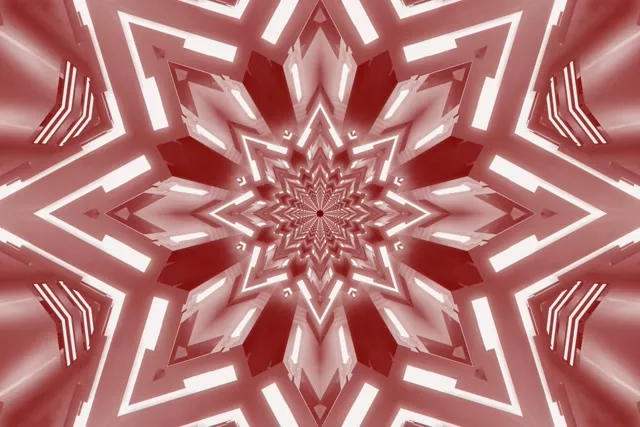 네온 터널 빨강색 스타 万화경 VJ Loop 3:2 서피스 60fps 스크린세이버