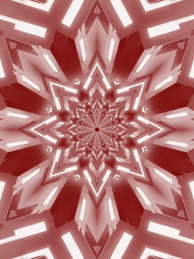 Túnel Neó Calidoscopi Estrella Vermell Vj Loop 3:4 iPad Portrait 60fps Estalviapantalles