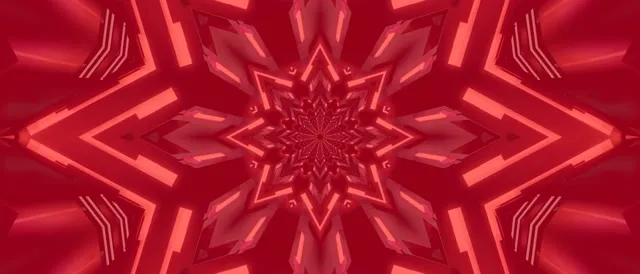 Vj loop Crimson Star Kaleidoscope Neon Tunnel 21:9 Ultrawide 60fps Screensaver