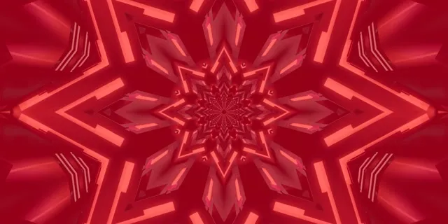 Neon Tunnel Red Star Kaleidoscope Vj Loop 2:1 Univisium 60fps Screensaver