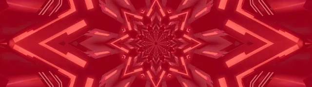 Neon Tunnel Red Star Kaleidoscope 32:9 Super Ultrawide 60fps Screensaver Vj Loop