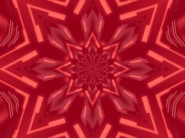 Vj loop Crimson Star Kaleidoscope Neon Tunnel 4:3 Classic 60fps Screensaver
