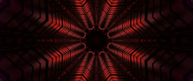 Vj loop Neon Tunnel Red Kaleidoscope Star Burst 2.39:1 Cinemascope 60fps Screensaver