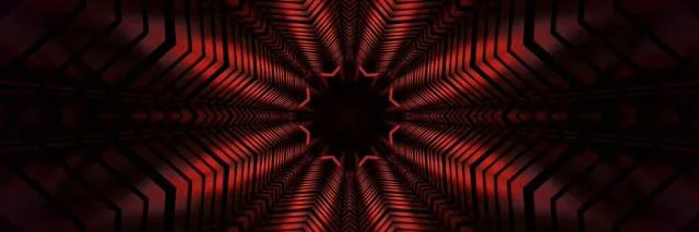 Túnel Neón Vermello Estrela Kaleidoscopio VJLoops 3:1 Triple Ancho 60fps Protector de Pantalla