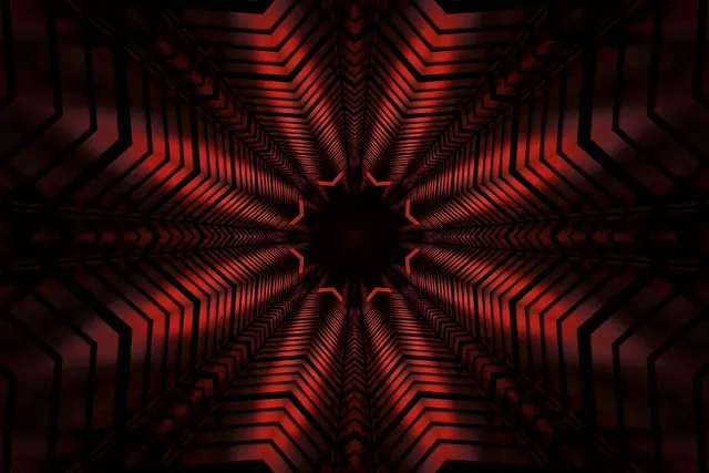 네온 터널 빨간 별 만화경 VJ Loop 3:2 Surface 60fps 화면보호기