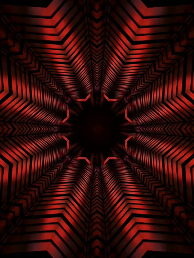 Fractal Vermell Caleidoscopi Túnel de Neó VJ Loop 3:4 iPad Retrat 60fps Protector de Pantalla