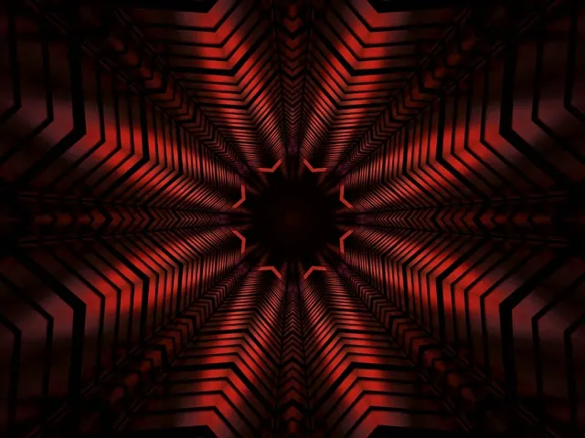 Túnel de Neon Caleidoscopi Estrella Roiga VJ Loop 4:3 Clàssic 60fps Screensaver