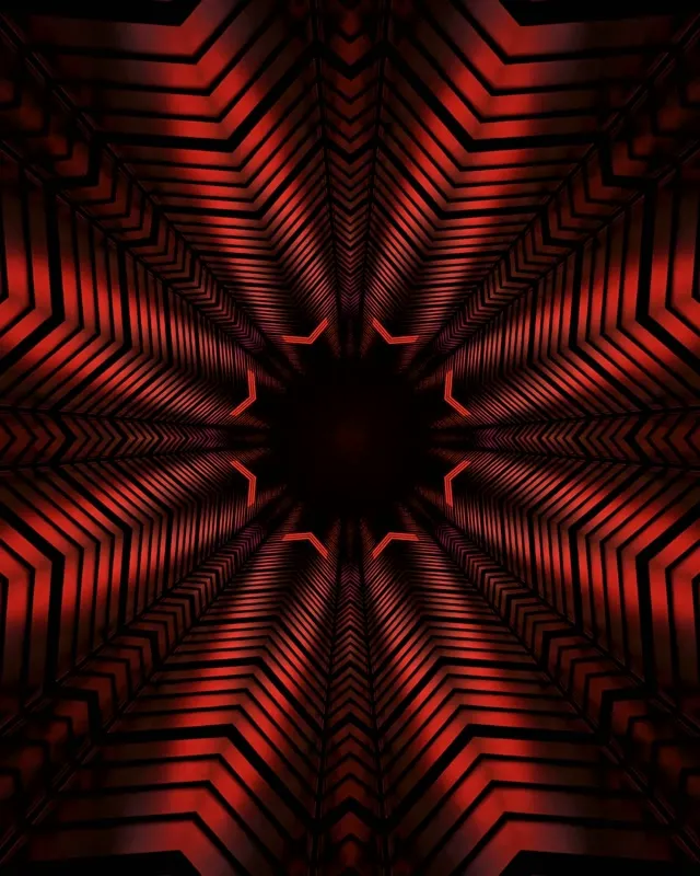 Vj loop Túnel Neón Caleidoscopio Estrela Vermella 4:5 Instagram 60fps Protector de Pantalla