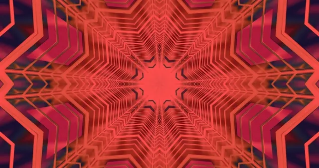 Crimson Star Neon Tunnel screensaver 4K UHD 60fps live wallpaper