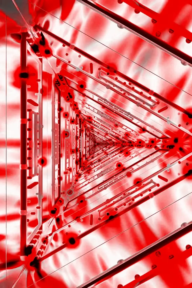 Kırmızı Üçgen Neon Tünel VJ Loop 2:3 Fotoğraf Dikey 60fps Ekran Koruyucu