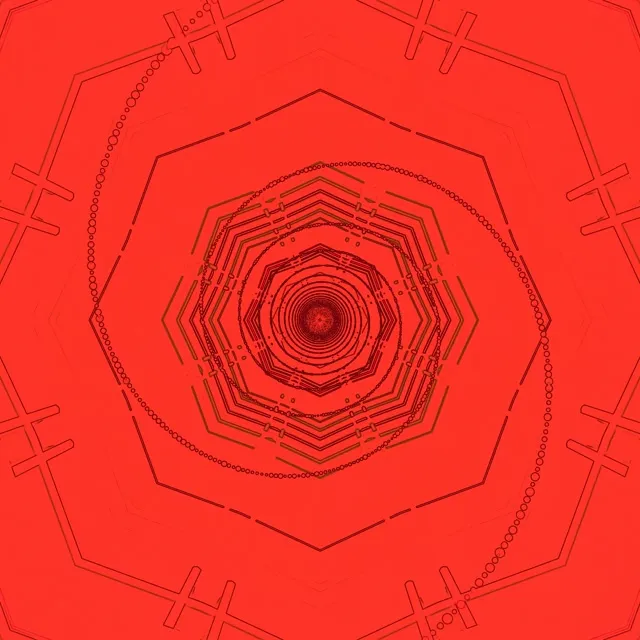 Neon Tunnel Red Octagon Vortex Vj Loop 1:1 Square 60fps Screensaver