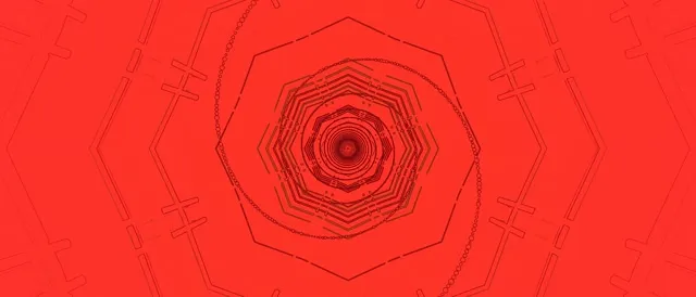 Red Neon Tunnel Octagon Vortex Vj Loop 21:9 Ultrawide 60fps Screensaver