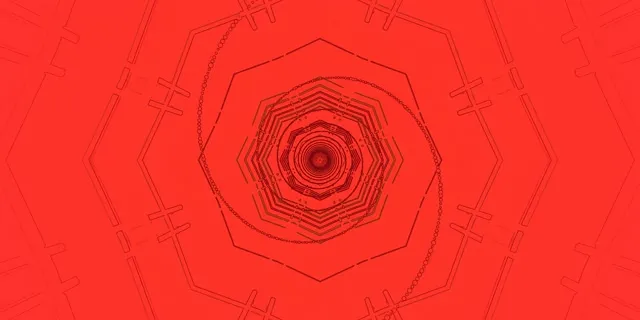 อุโมงค์นีออนแดง Octagon Vortex Vj Loop 2:1 Univisium 60fps Screensaver