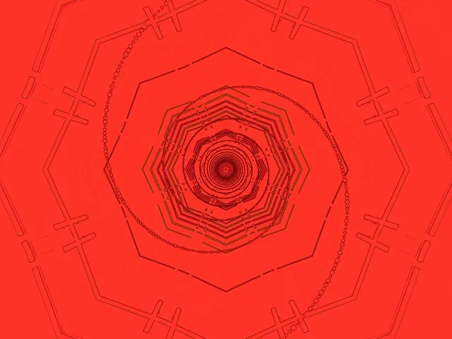 Neon Tunnel Roter Oktagon Wirbel Bildschirmschoner 4:3 Classic 60fps VJ Loop