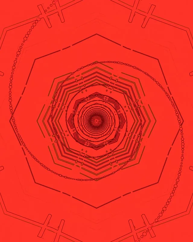 Crveni Neon Tunel Heksagon Vorteks VJLoops 4:5 Instagram 60fps Čuvar ekrana