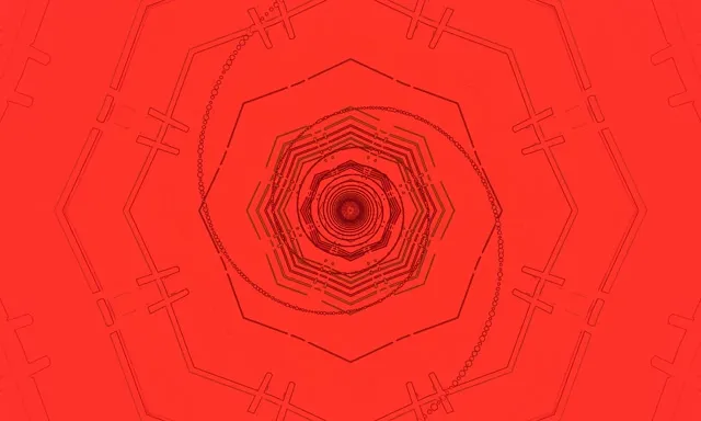 Kırmızı Neon Tünel Sekizgen Girdap VJ Loop 5:3 Geniş 60fps Ekran Koruyucu