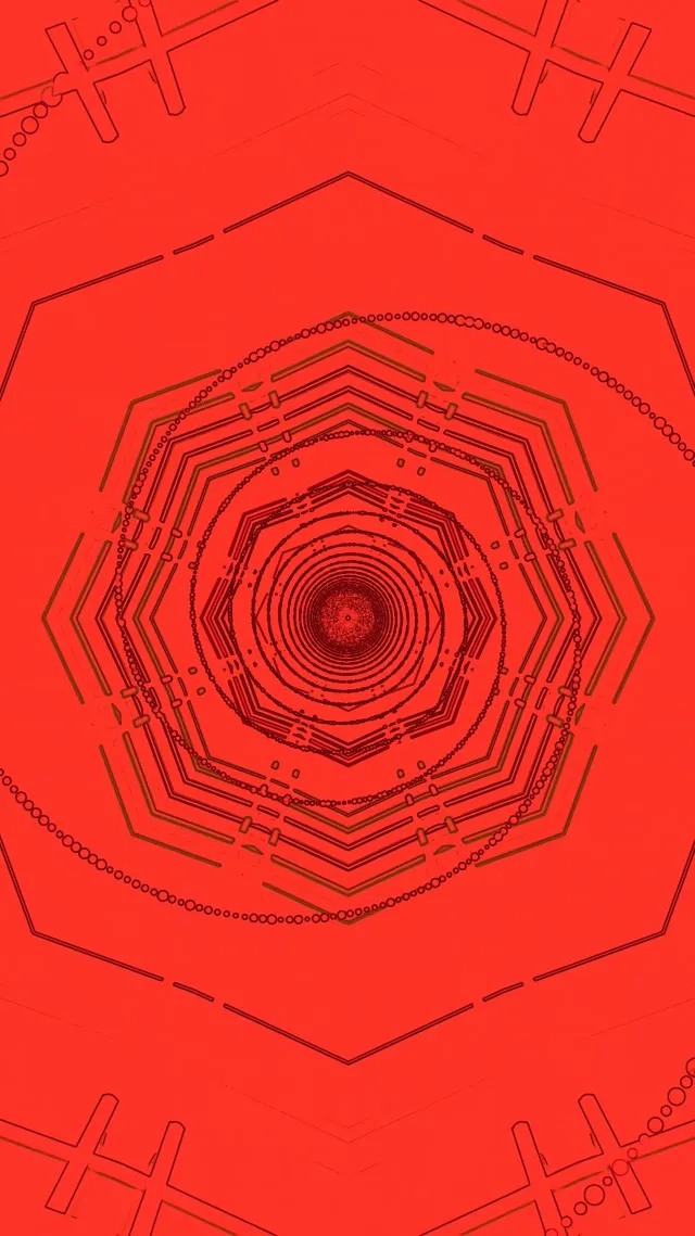 Red Neon Tunnel Hexagon Vortex Vj Loop 9:16 Reels 60fps Screensaver