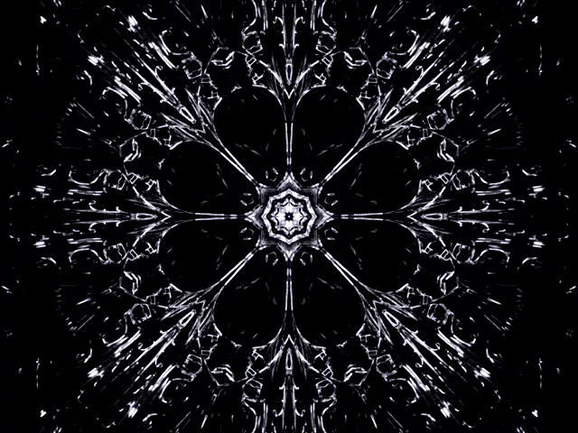 Křišťálový Neon Tunel Šetřič Obrazovky | Fraktální Vločka | 4:3 Classic 60fps VJ Loop