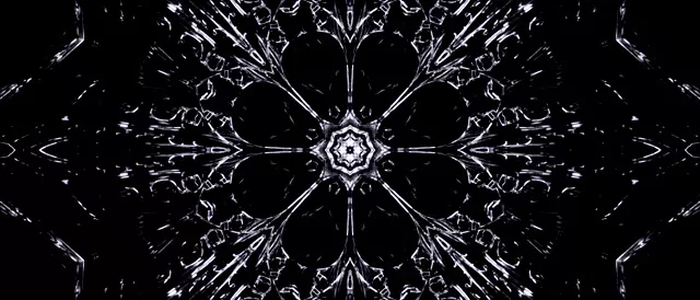 Crystal Neon Tunnel Snowflake Screensaver 21:9 Ultrawide 60fps VJ Loop
