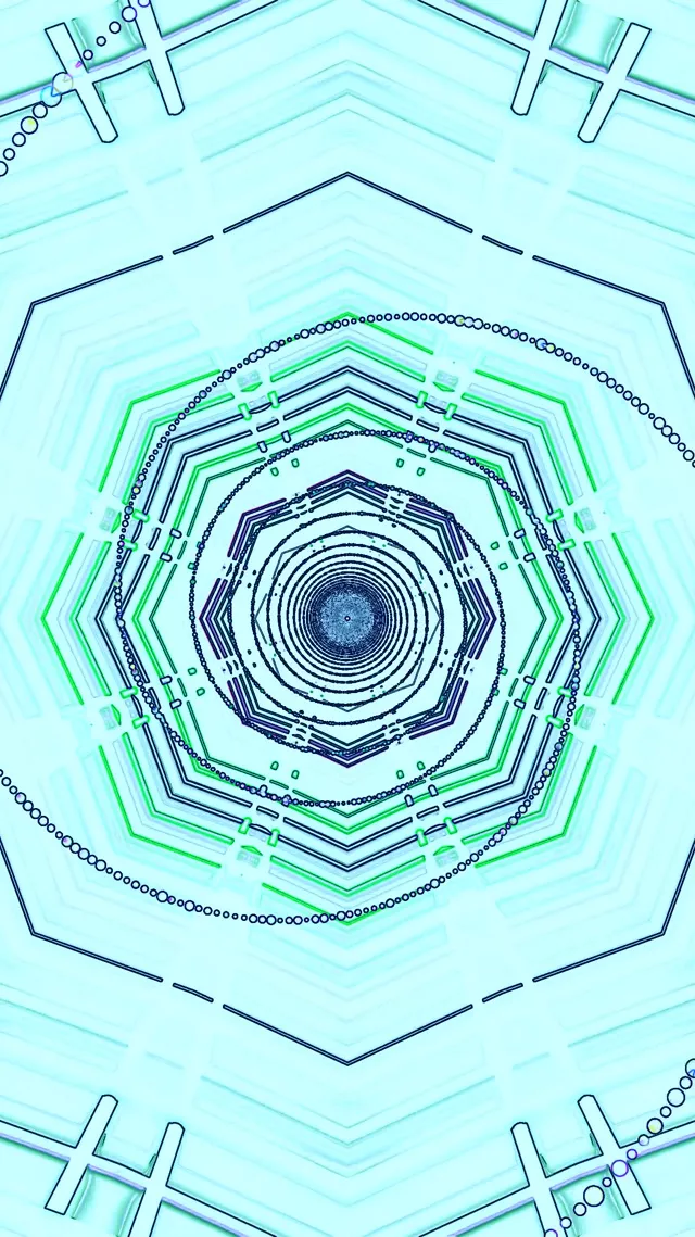 Cyan Neon Tunnel Loop 60fps 9:16 Reels Pauseskærm PC VJ Loop