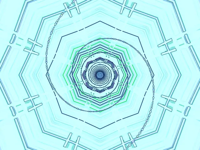 Azurový Neon Tunel Šetřič Obrazovky 4:3 Classic 60fps VJ Loop PC Laptop