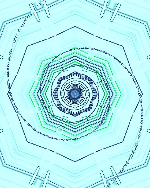 Túnel Neón Ciano Protector de Pantalla 4:5 Instagram 60fps Vj Loop PC Laptop