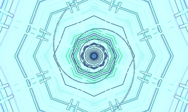 사이안 네온 터널 화면보호기 5:3 와이드 60fps VJ Loop PC 노트북