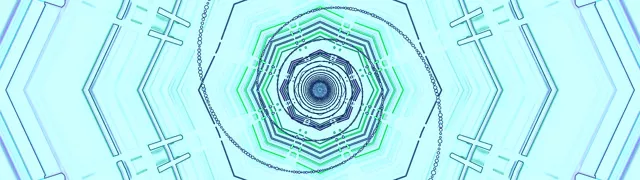 تونل نئون فیروزه‌ای اسکرین سیور 60fps 32:9 Super Ultrawide VJ Loop PC لپ‌تاپ