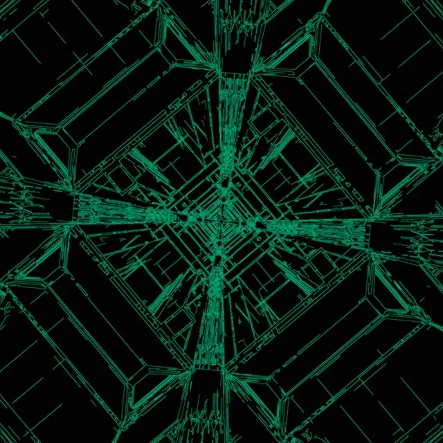 Neon Tunnel Green Grid Vortex VJ Loop 1:1 Square 60fps Screensaver
