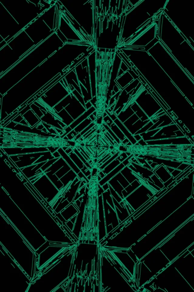 Neon Tunel Berde Sare Vortize VJLoops 2:3 Argazki Bertikala 60fps Pantaila-babeslea