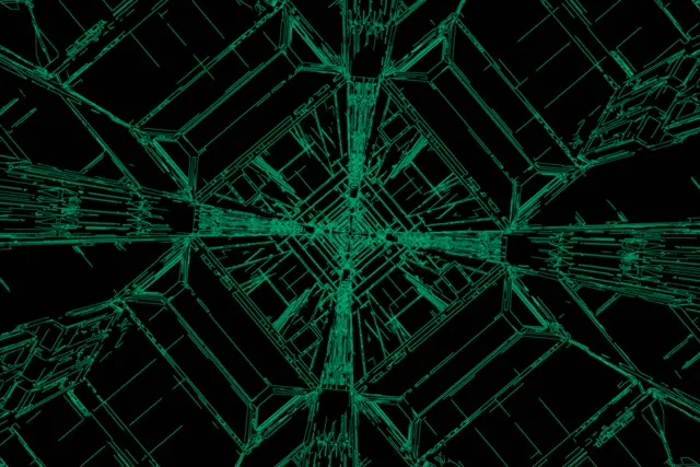 Неоновий Тунель Зелена Сітка Вортекс Vj Loop 3:2 Surface 60fps Заставка