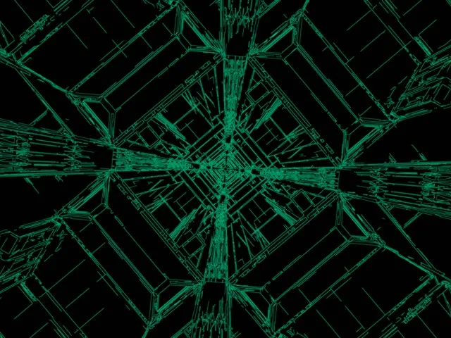 Tunnel Neon Griglia Circuito Verde VJ Loop 4:3 Classic 60fps Screensaver
