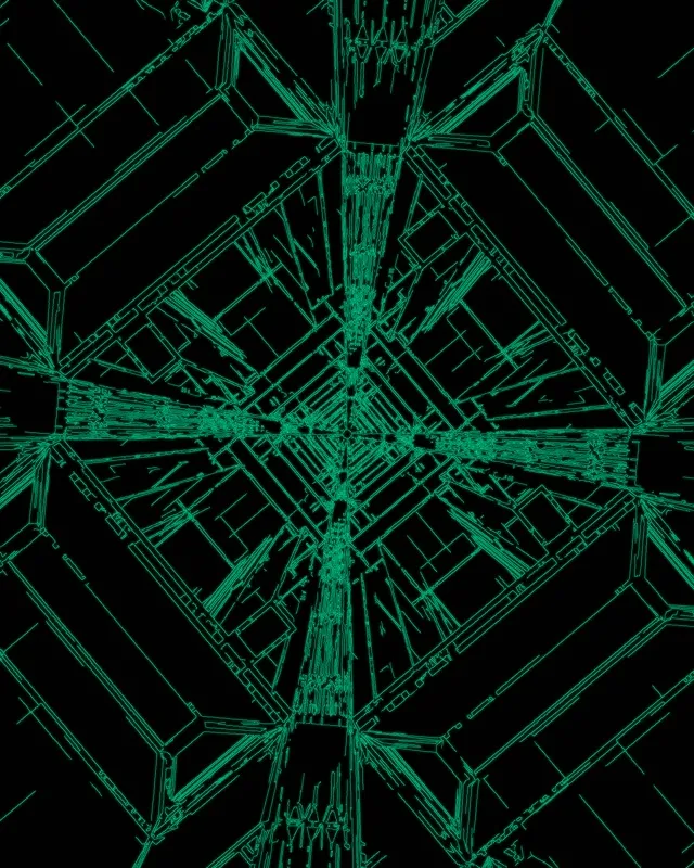 Túnel de Neó Vòrtex Graella Verda VJLoops 4:5 Instagram 60fps Estalvi de Pantalla