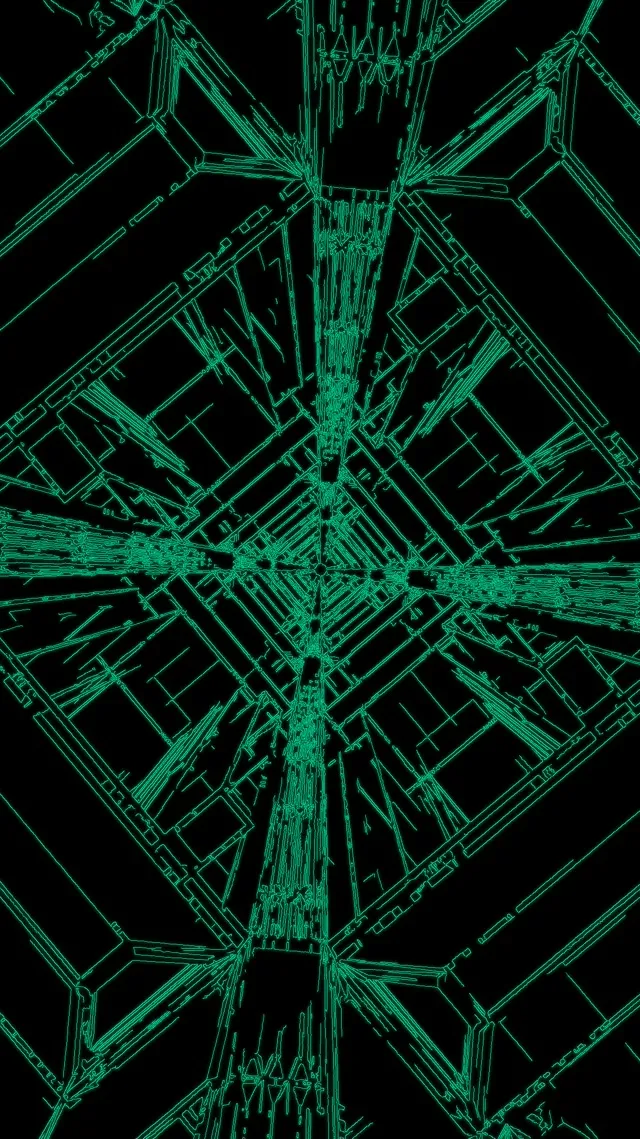 Neon Tunnel Green Grid Vortex VJ Loop 9:16 Reels 60fps Screensaver