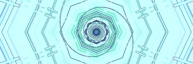 تونل نئون سایبری آبی سبز اسکرین سیور 3:1 Triple Wide 60fps VJ Loop