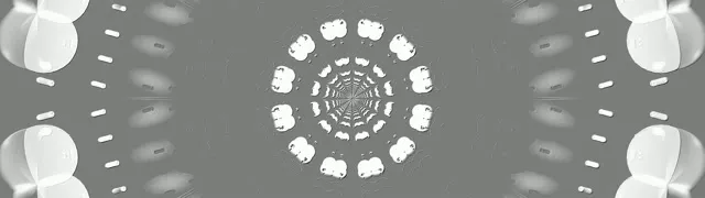 Dark Abstract Kaleidoscope VJ Loop - Monochrome Symmetric Pattern Motion Back...