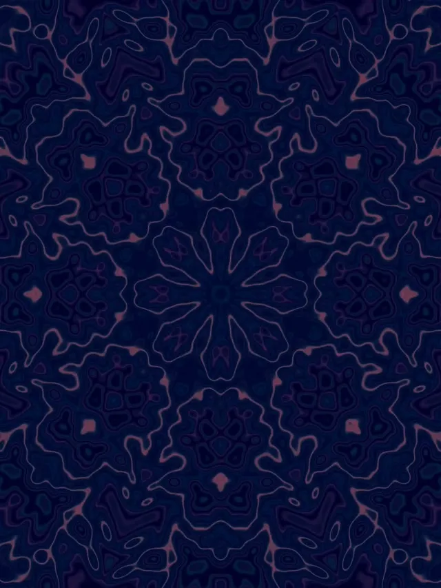 Terowong Neon Mandala Biru Gelap VJLoops 3:4 iPad Potret 60fps Screensaver