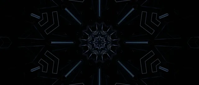 Neon Tunnel Dark Blue Fractal Kaleidoscope Vj Loop 21:9 Ultrawide 60fps Screensaver