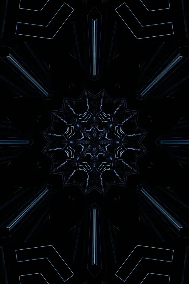 Неонова Тунель Фрактальна Зірка Мандала VJLoops 2:3 Photo Portrait 60fps Заставка