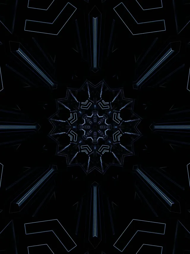 Tunel Neon Fulg Zăpadă Geometric Albastru VJ Loop 3:4 iPad Portrait 60fps Screensaver