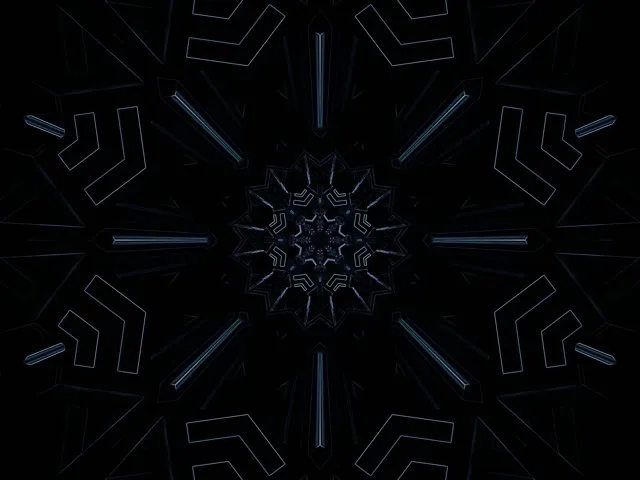 Neon Tunel Tamna Pahulja Mandala VJ Loop 4:3 Classic 60fps Čuvar Ekrana