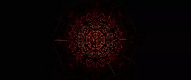 Red Fractal Mandala Neon Tunnel VJ Loop 2.39:1 Cinemascope 60fps Screensaver