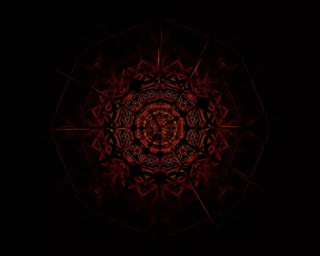Red Fractal Mandala Neon Tunnel 5:4 industrial 60fps Screensaver Vj loop